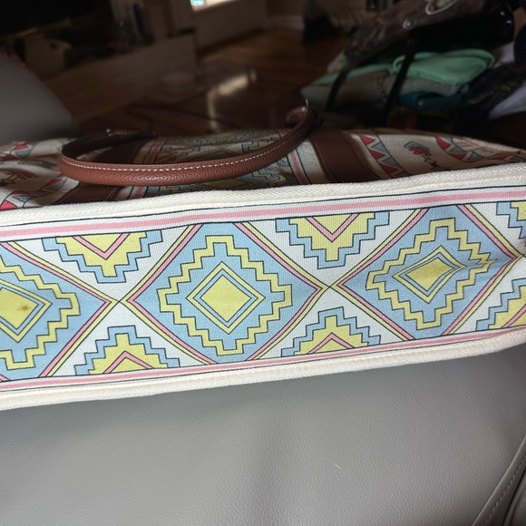 NWOT WAN & KELO Tote Western/Boho Aztec Print Large Zippered Canvas Tote - Picture 5 of 7